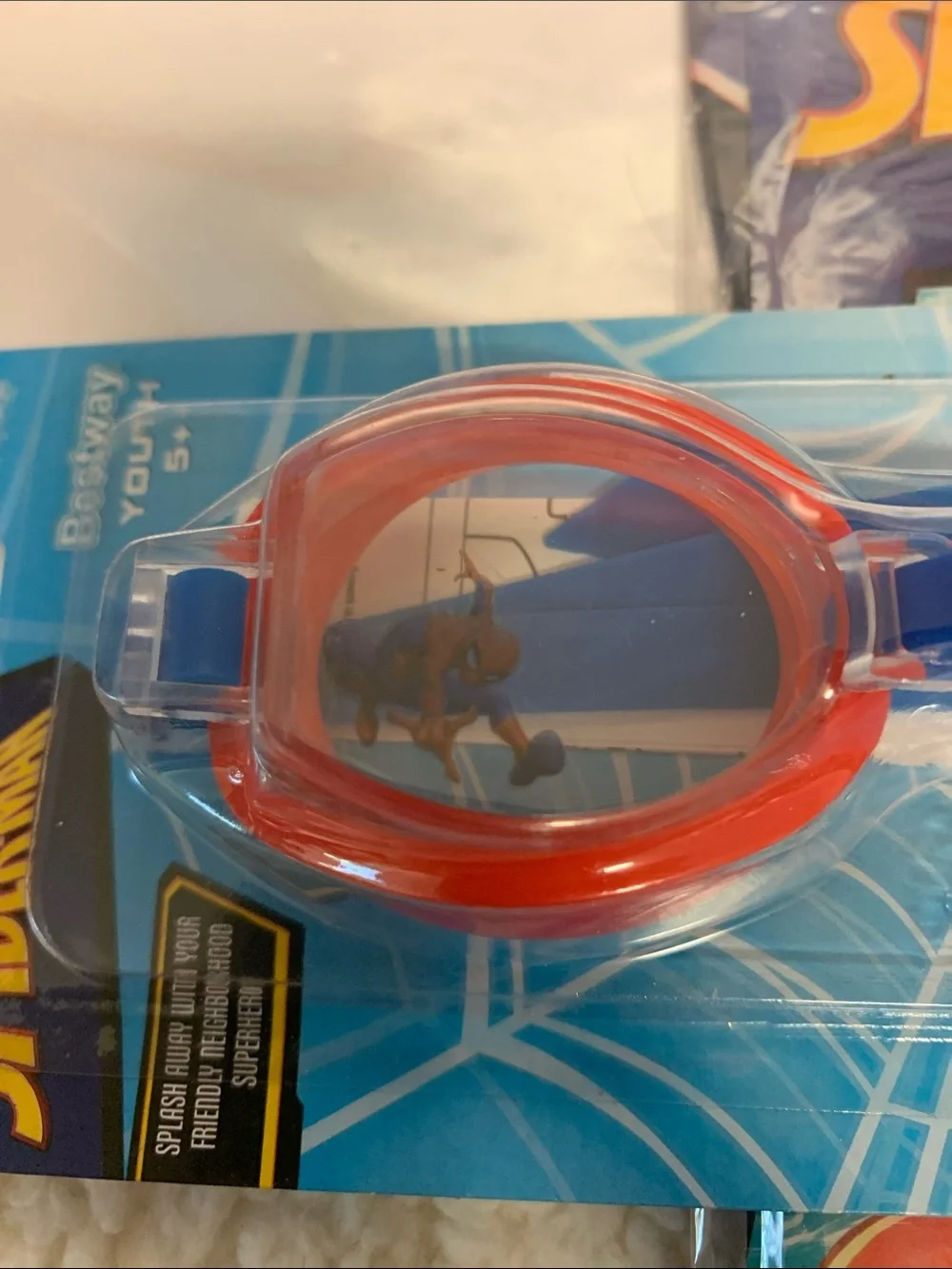 Spider-Man 4-Pc Swim Set NEW Kiddie Pool (2) Swim Goggles and matching Swim Tube